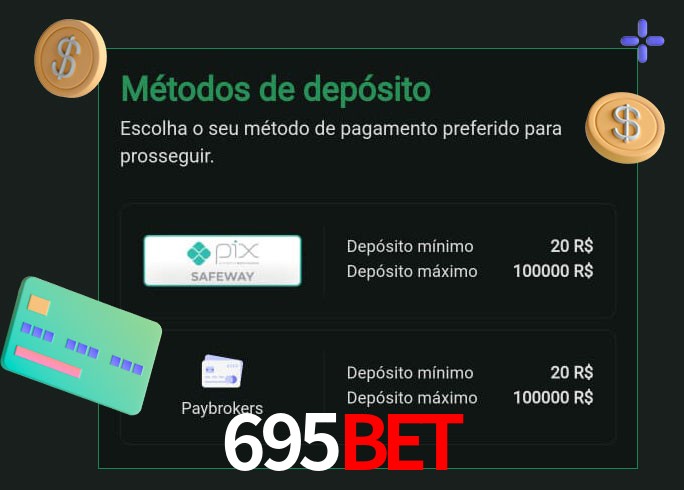 O cassino 695Bet oferece uma grande variedade de métodos de pagamento
